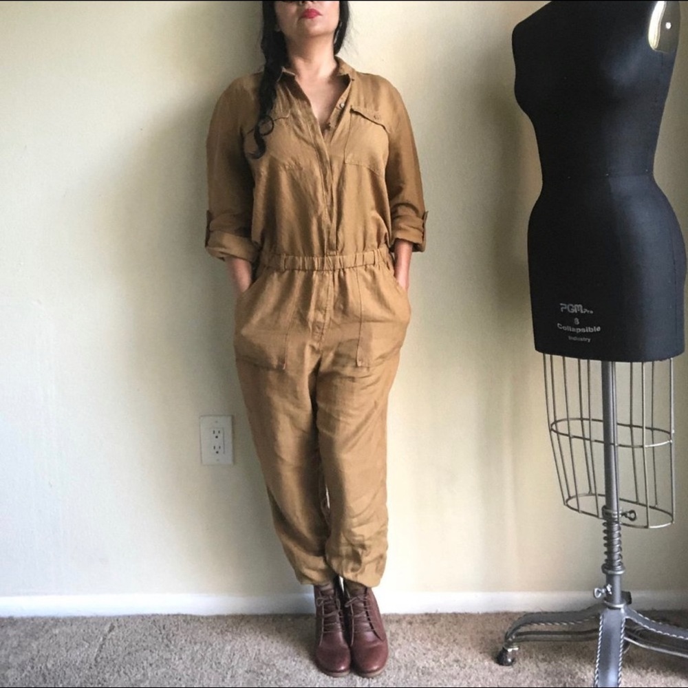 Petite Linen Rayon Jumpsuit